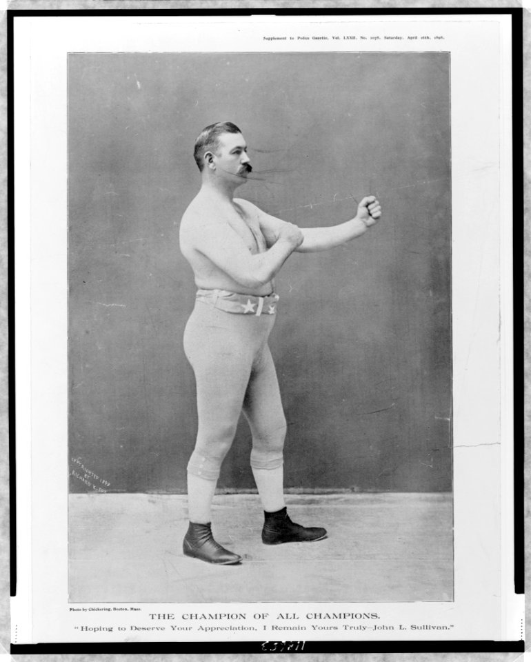 The champion of all champions-Hoping to deserve your appreciation, I remain yours truly - John L. Sullivan - photo by Chickering, Boston, Mass. LCCN98504352