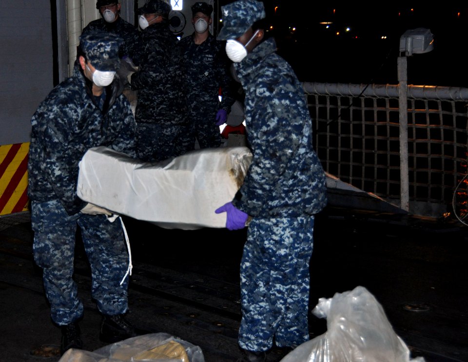 Seized cocaine is unloaded in Mayport, Fla. (8232067779)