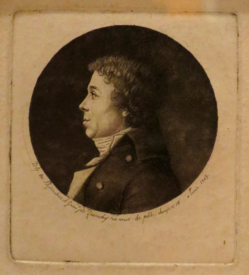 Self-portrait by Edme Quenedey, 1803, physionotrace and aquatint, Honolulu Museum of Art