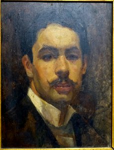 Self-portrait by Adriano de Sousa Lopes, oil on wood - Museu Nacional de Soares dos Reis - Porto, Portugal - DSC00728 photo