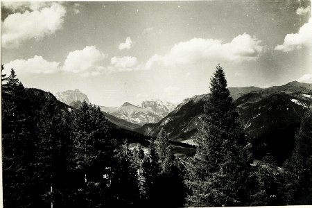 Sellagruppe und Langkofel mit Rodella von Vigo di Fassa aus. (BildID 15587966)