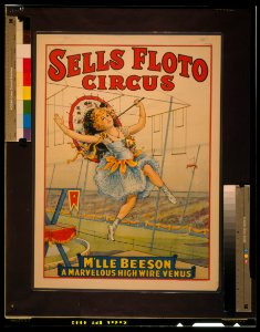Sells Floto circus M'lle Beeson, a marvelous high wire Venus - - The Strobridge Litho. Co., Cincinnati & New York. LCCN2002695270