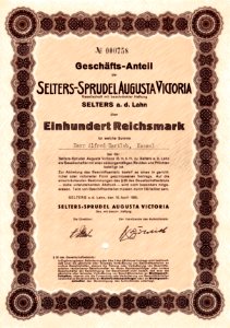 Selters-Sprudel Augusta Victoria GmbH 1928