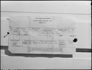 Semi-monthly statement of Harry Fain, coal loader, Inland Steel Company, Wheelwright ^1 & 2 Mines, Wheelwright, Floyd... - NARA - 541507