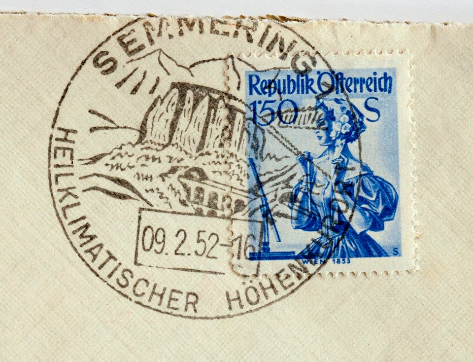 Semmering Heilklimatischer Höhenkurort Stempel Briefmarke Österreich 1952
