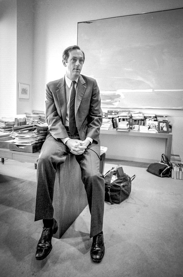 Sen. Bill Bradley (D-NJ) in his office