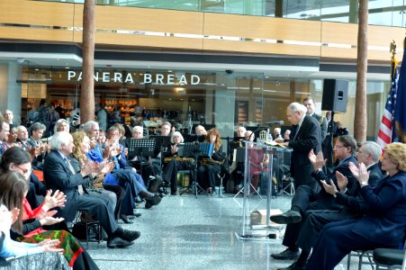 Sen. Carl M. Levin Honored during Detroit Navy Ceremony 160411-N-SQ656-768