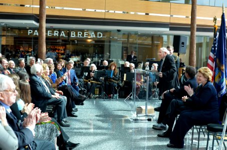 Sen. Carl Levin Honored at Navy Ceremony in Detroit 160411-N-SQ656-723