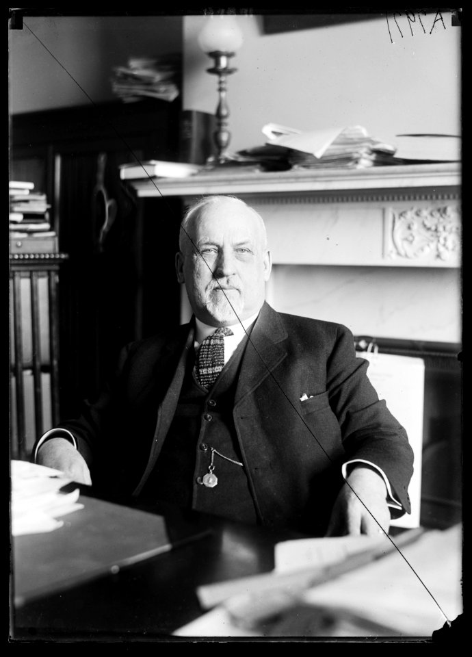 Sen. Edwin F. Ladd, of North Dakota, at his desk in the Senate Office Bldg. LCCN2016887127