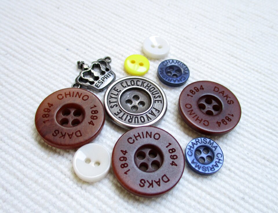 Button colored buttons sewing