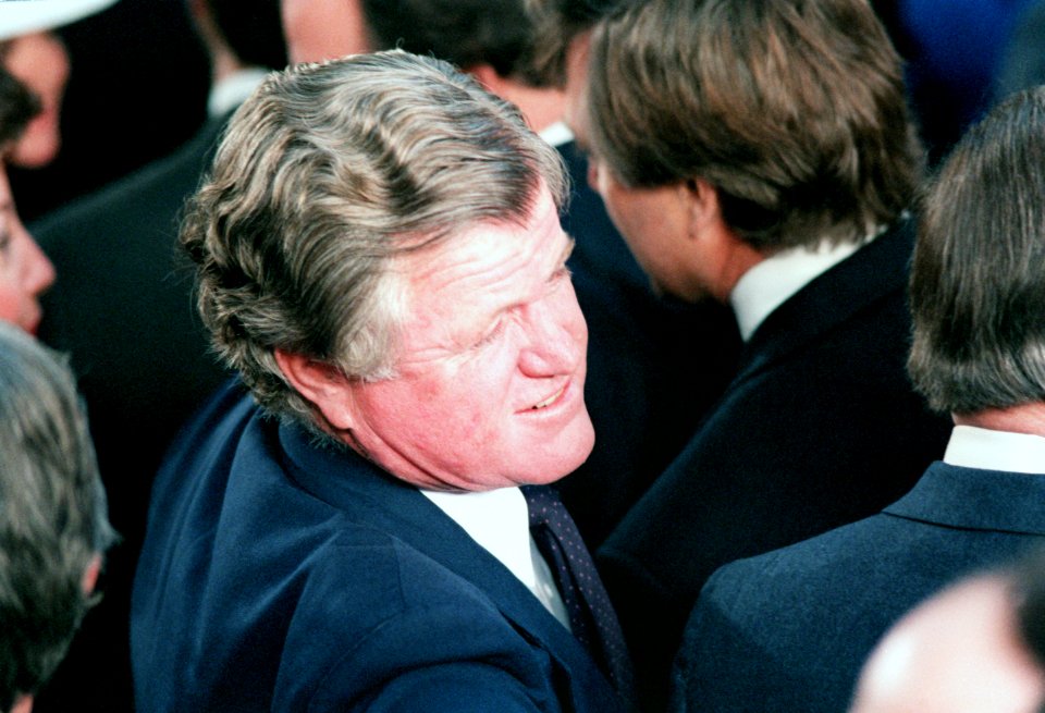 Senator Edward Kennedy attends the inauguration of President Ronald Reagan