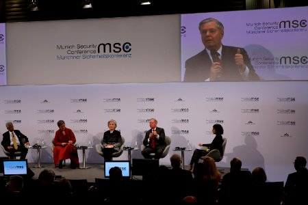 Senator Lindsey Graham takes part in the panel discussion Multilateralism in a Changing International Order (49557195282) photo