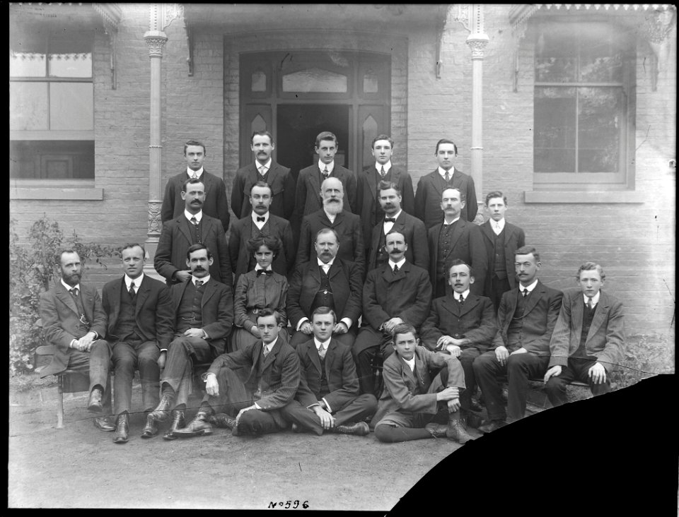 Senior staff outside Clyde office from The Powerhouse Museum