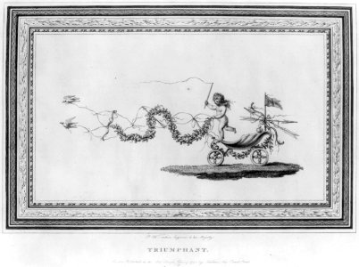 Sentimental scene of cherub driving bird-drawn shell chariot LCCN2007681279