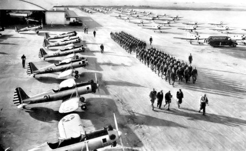 Sequoia Field - Cadets Marching along Flight Line