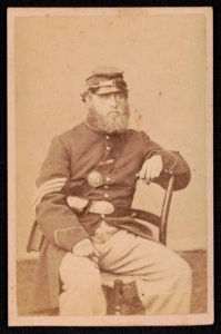 Sergeant Theodore Parkman of Co. H, 45th Massachusetts Infantry Regiment, in uniform) - Warren, Post Office Block, Cambridgeport, Mass LCCN2017659618