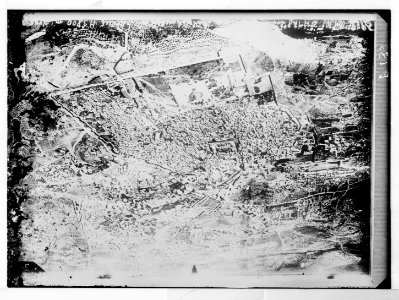 Series of first aerial photographs of Palestine and Syria. Jerusalem from 3000 m. LOC matpc.05583