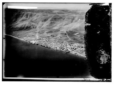 Series of first aerial photographs of Palestine and Syria. Tiberias from 1000 m. LOC matpc.05596