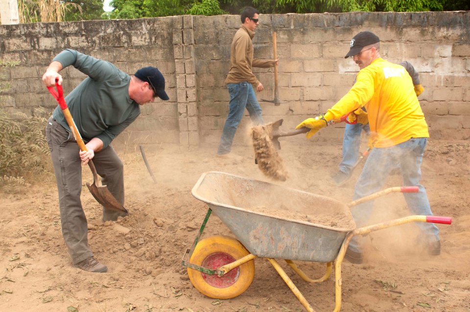 Servicemembers help at a community center in The Gambia. (8232065935)