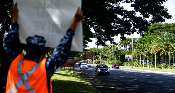 Service Members Rally at the Joint Base Pearl Harbor-Hickam Gates 161123-N-PA426-004
