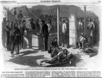 Serving out rations to our exchanged prisoners on board the NEW YORK LCCN99614264