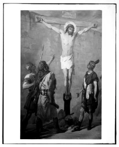 Set of paintings of Christ's passion, by Kosheleff, in Russian Hospice, Jerusalem. Christ's side pierced. LOC matpc.07307