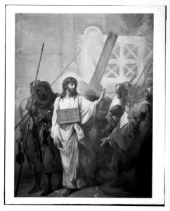 Set of paintings of Christ's passion, by Kosheleff, in Russian Hospice, Jerusalem. Christ comforts the 'Daughters of Jerusalem'. LOC matpc.07305