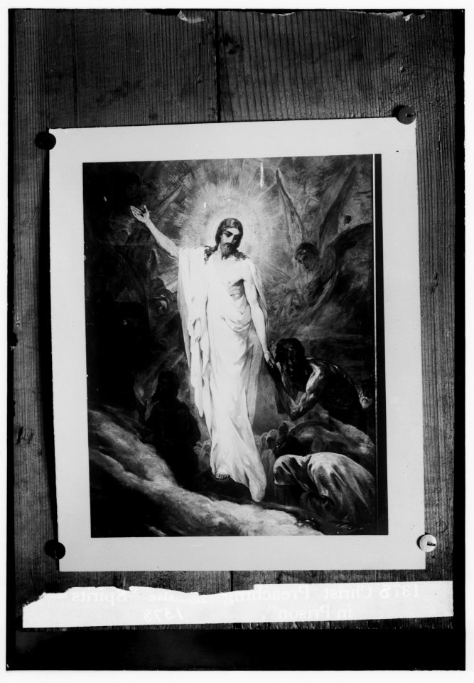 Set of religious paintings of Christ's passion, by Kosheleff, in Russian hospice, Jerusalem. Christ preaching to the 'spirits in prison' LOC matpc.00132