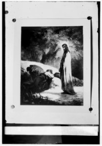 Set of religious paintings of Christ's passion, by Kosheleff, in Russian hospice, Jerusalem. Christ finds disciples asleep in Gethsemane LOC matpc.00116