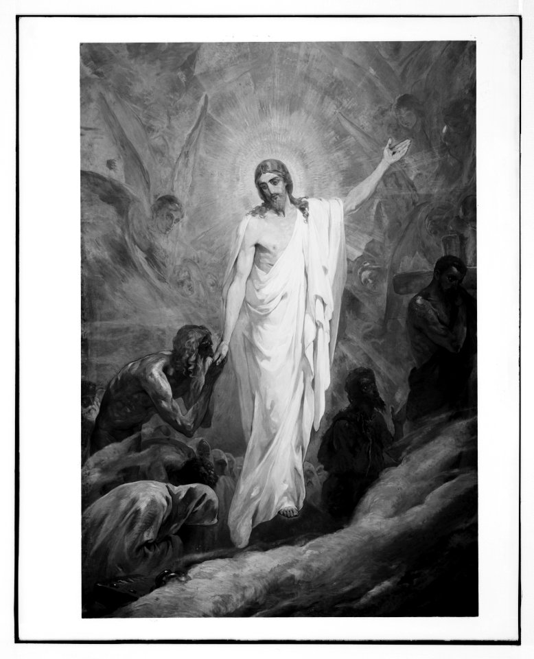 Set of paintings of Christ's Passion, by Kosheleff, in Russian Hospice, Jerusalem. Christ preaching to the 'spirits in prison'. LOC matpc.07311