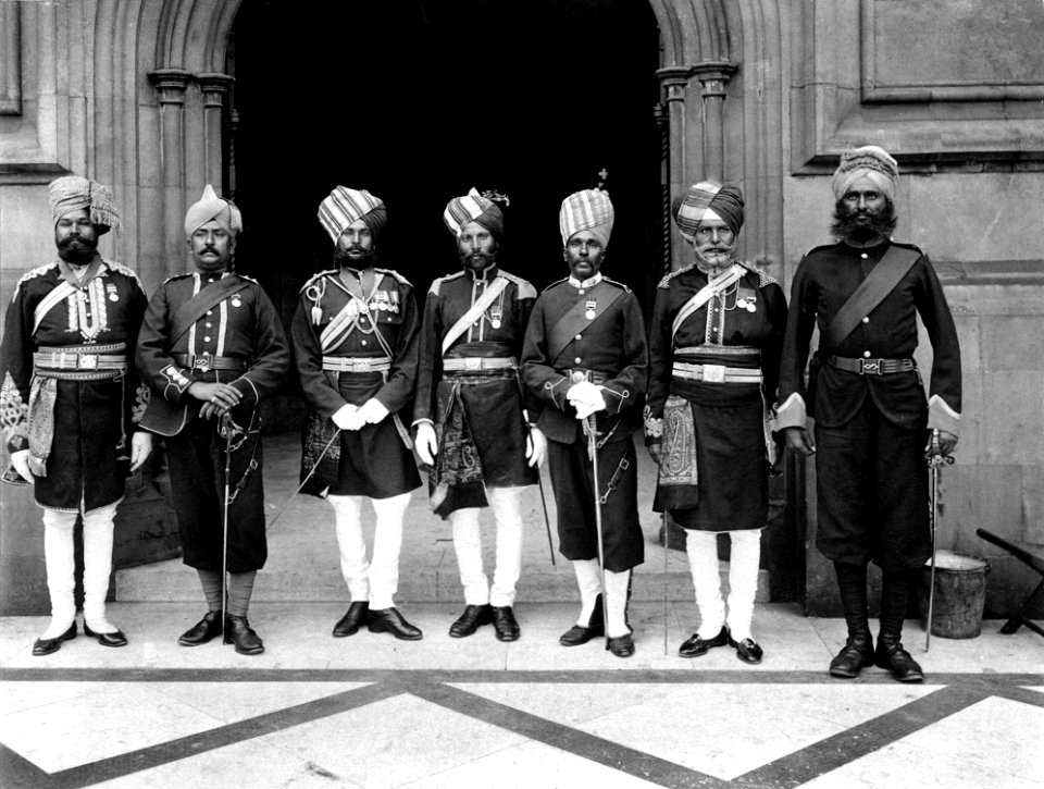 Seven Indian Officers by Sir (John) Benjamin Stone