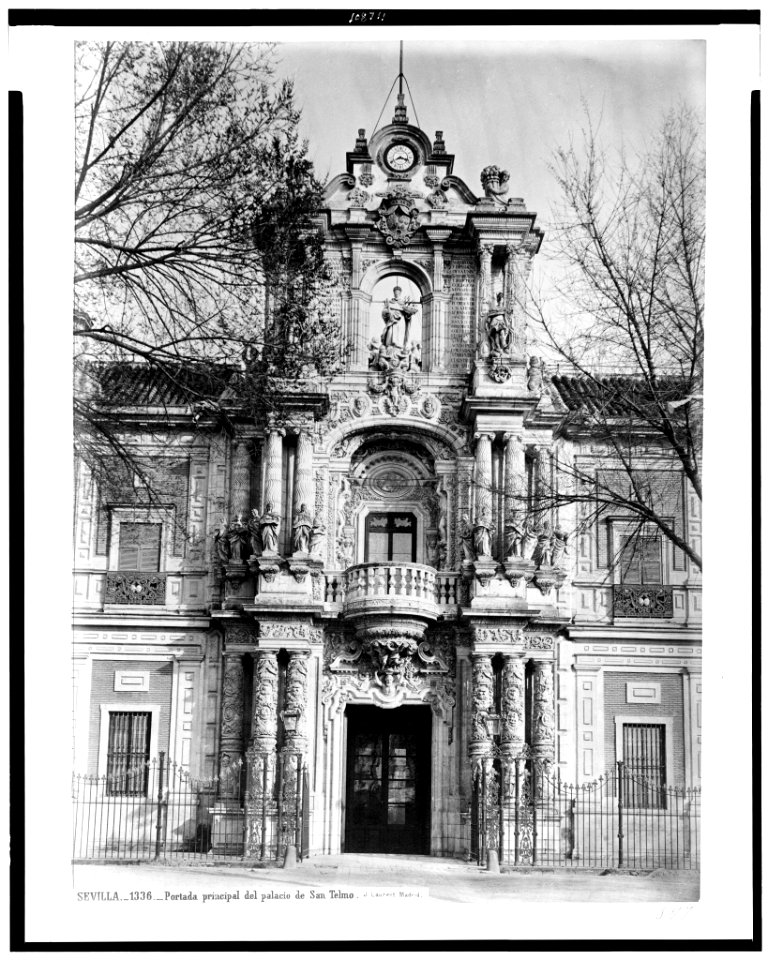 Sevilla. Portada principal del palacio de San Telmo - J. Laurent. Madrid. LCCN94512219