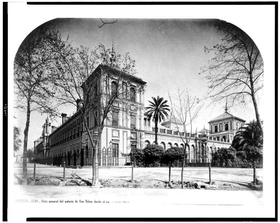 Sevilla. Vista general del palacio de San Telmo desde el rio - J. Laurent. Madrid. LCCN94512217