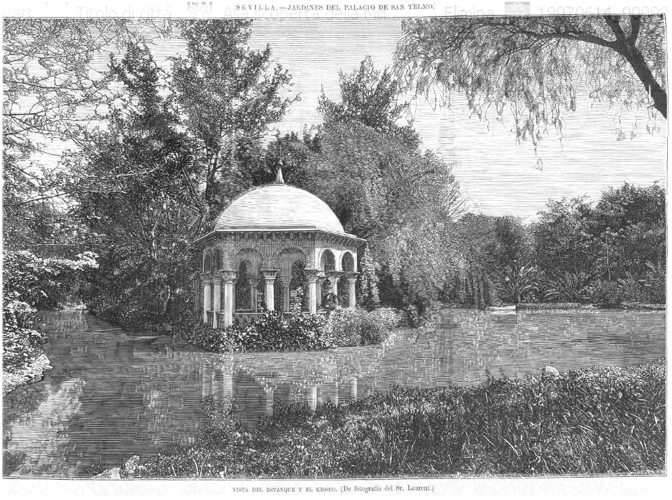 Sevilla-jardines-del-palacio-de-Sant-Telmo-1878