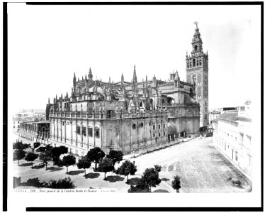 Sevilla. Vista general de la Catedral desde el Alcazar - J. Laurent. Madrid. LCCN94512157