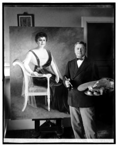 Seymour M. Stone & painting of Mrs. Woodrow Wilson LCCN2016823426