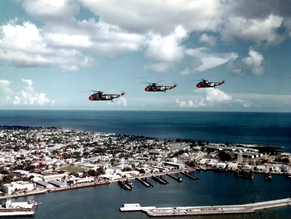 SH-3A Sea Kings of HS-4 over Key West in 1962
