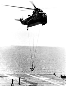 SH-3A Sea King of HS-8 in flight with torpedoes in 1968