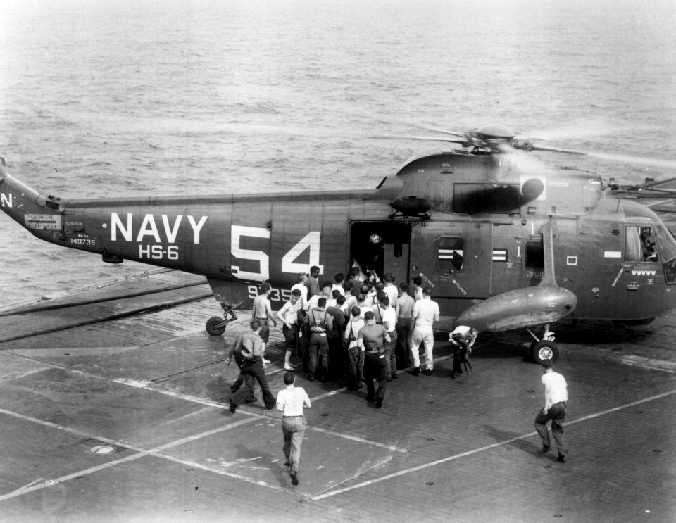 SH-3A Sea King HS-6 on USS Oriskany (CVA-34) 1966