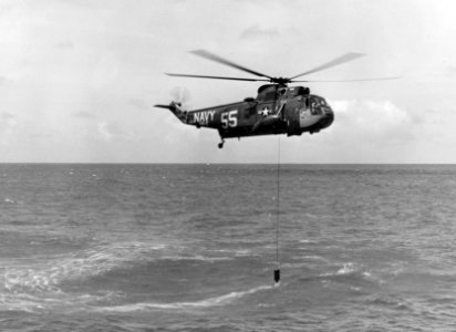 SH-3A Sea King of HS-2 deploying AQS-13 sonar
