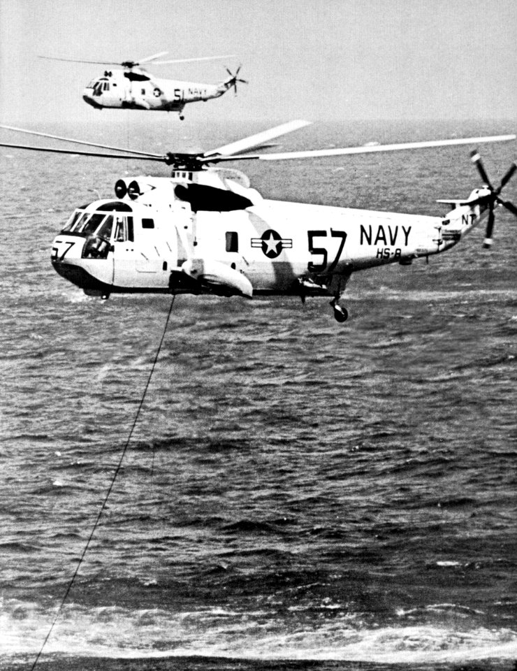 SH-3A Sea Kings from HS-8 search for submarines in 1968