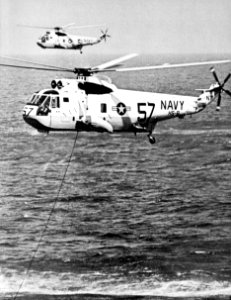 SH-3A Sea Kings from HS-8 search for submarines in 1968
