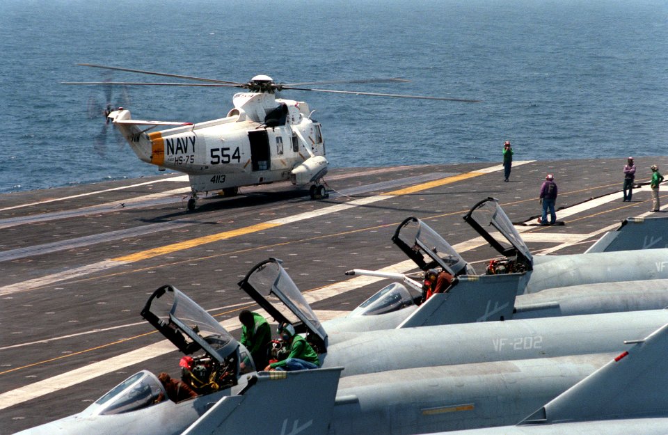SH-3D HS-75 on USS Eisenhower (CVN-69) 1985