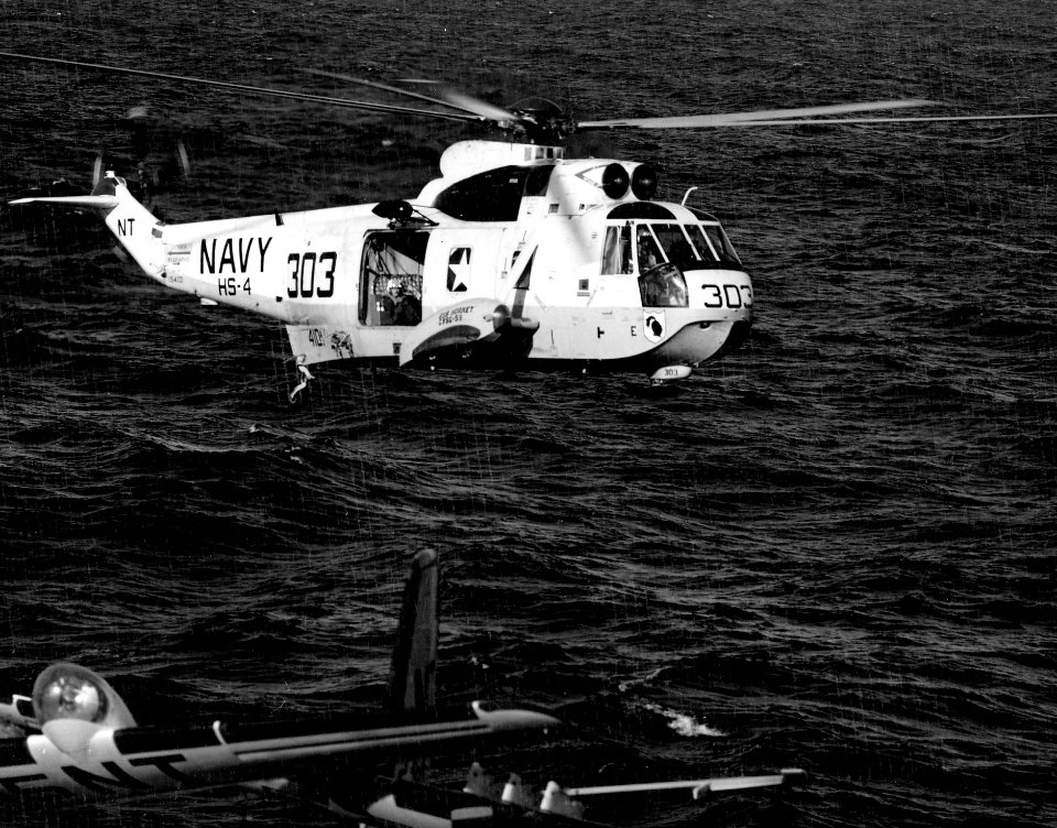 SH-3D Sea King of HS-4 in flight in February 1970