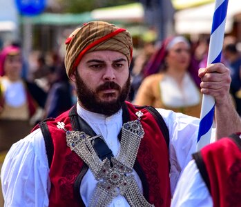 Man celebration greek independence day photo