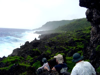 Sharp rocks make for a moonscape on the coast of Guam (line377672745)