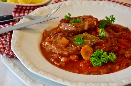 Veal beef leg slices
