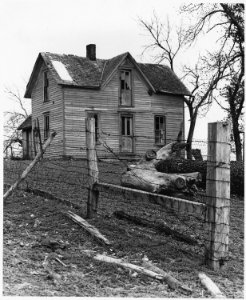 Shelby County, Iowa. Abandonment is not common in this region. Apparently the house shown here was n . . . - NARA - 522334