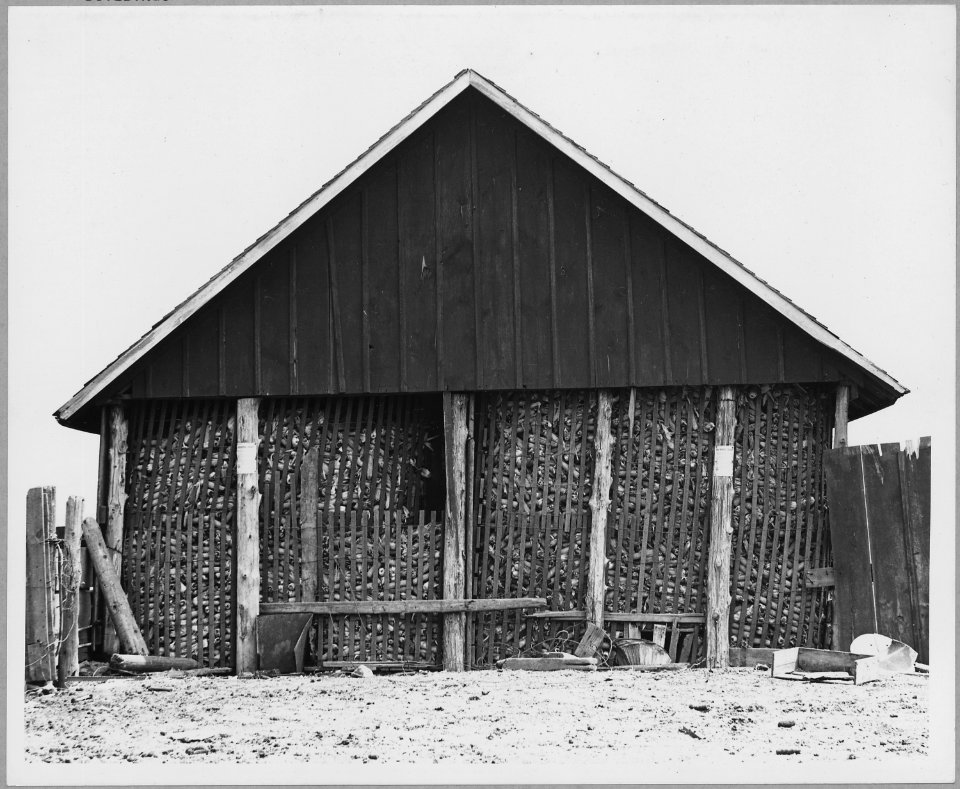 Shelby County, Iowa. Corn cribs are to be found on every farm in the region, sometimes several of th . . . - NARA - 522336