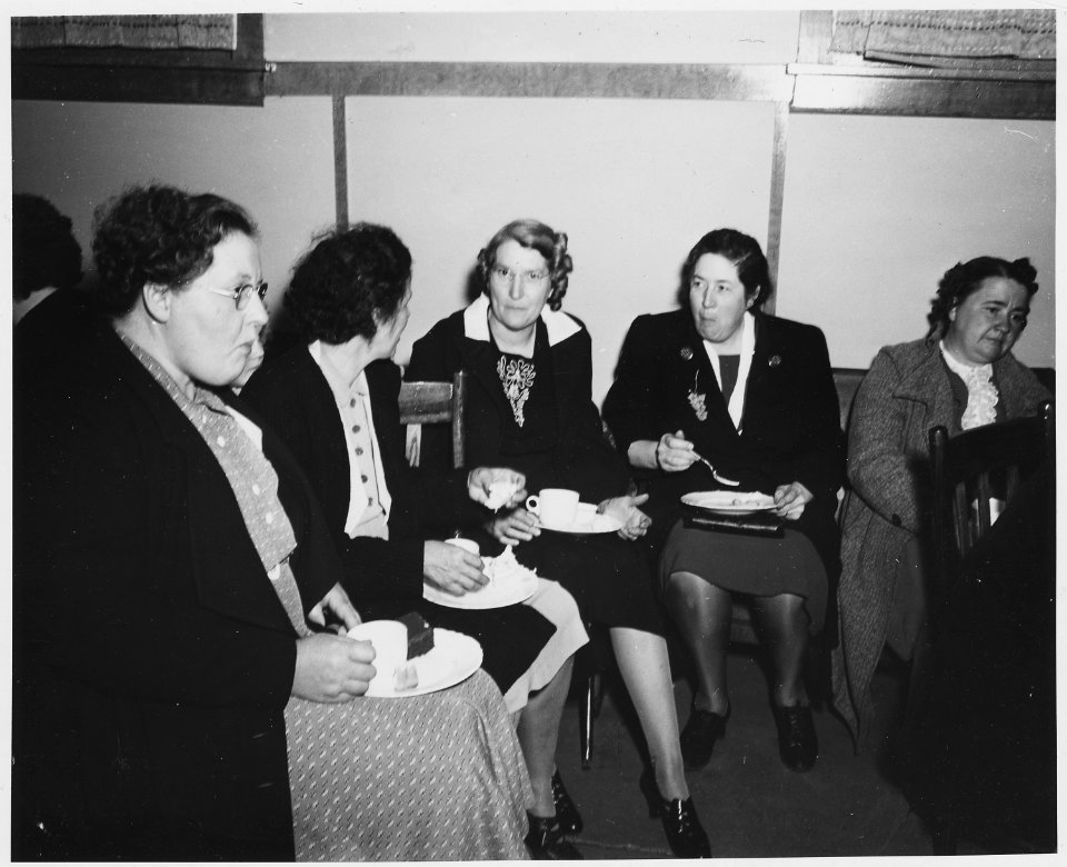 Shelby County, Iowa. Informal get-togethers are still very popular in Irwin. Shown here is a group o . . . - NARA - 522388
